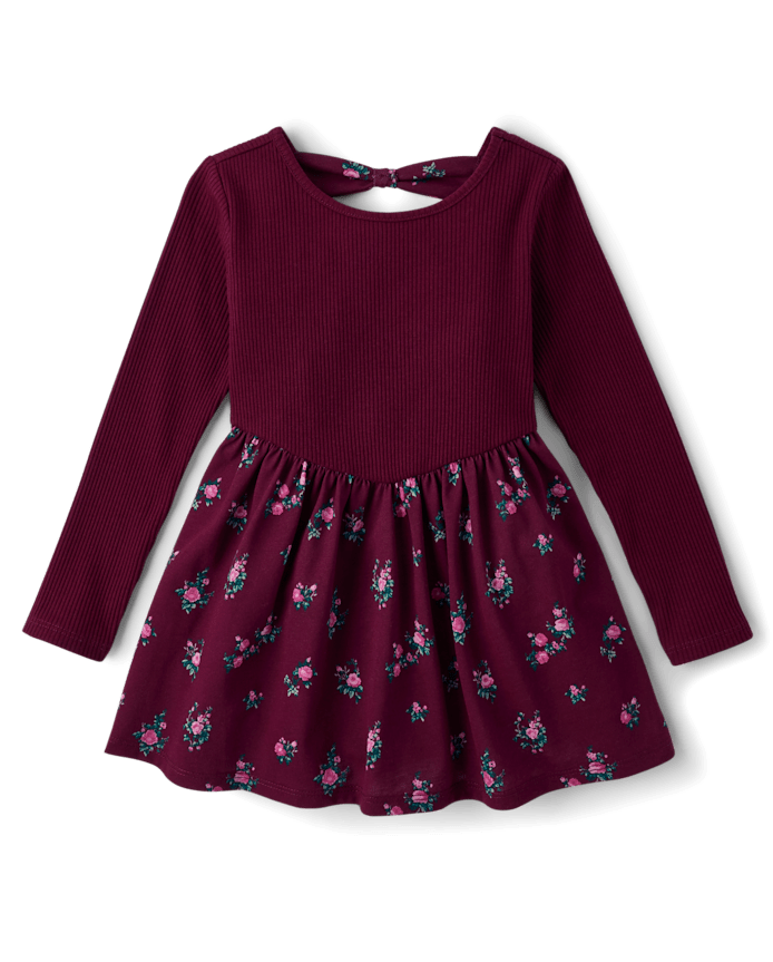 Baby And Toddler Girls Floral Bow Back Dress