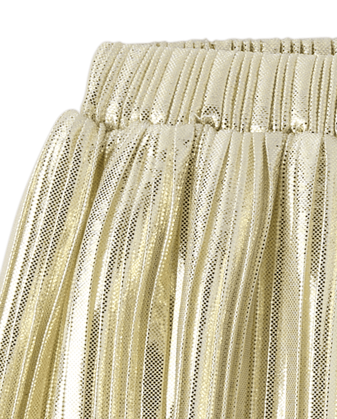 Toddler Girls Metallic Pleated Skirt