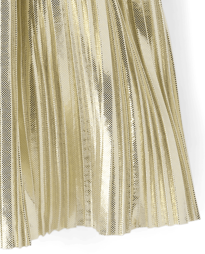 Toddler Girls Metallic Pleated Skirt