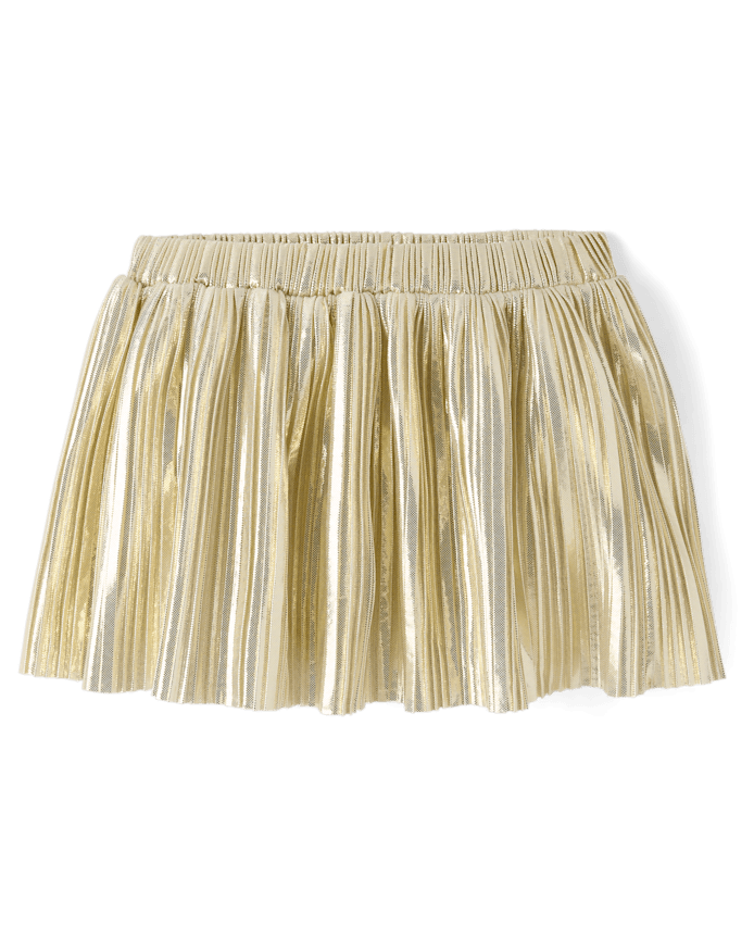 Toddler Girls Metallic Pleated Skirt