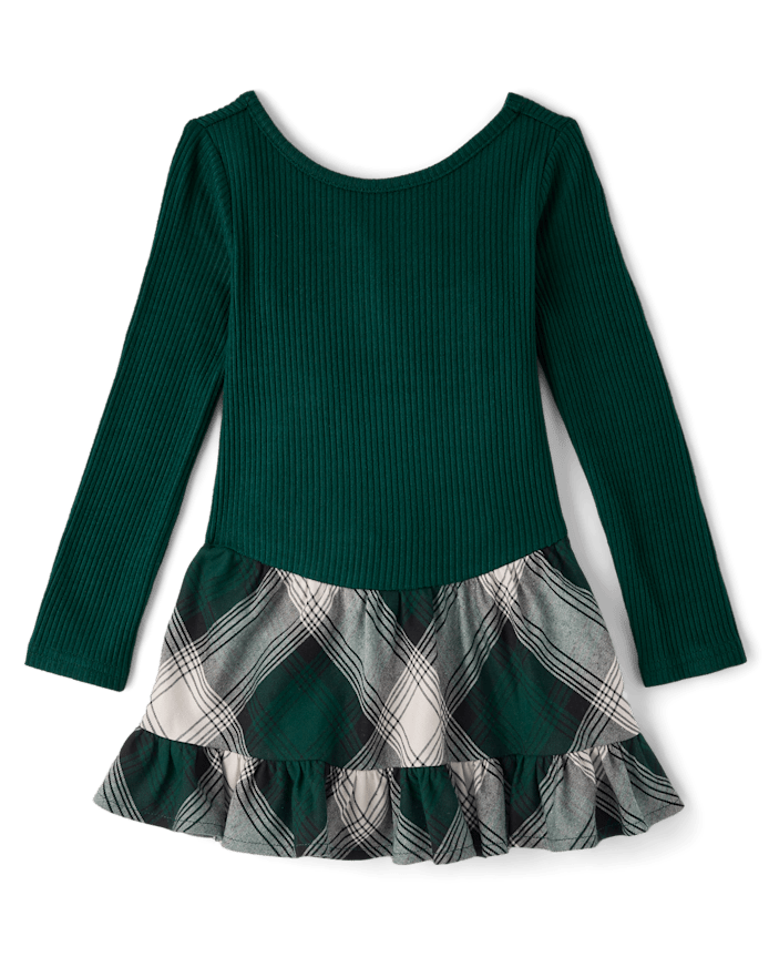 Robe à carreaux taille basse pour bébé et petite fille