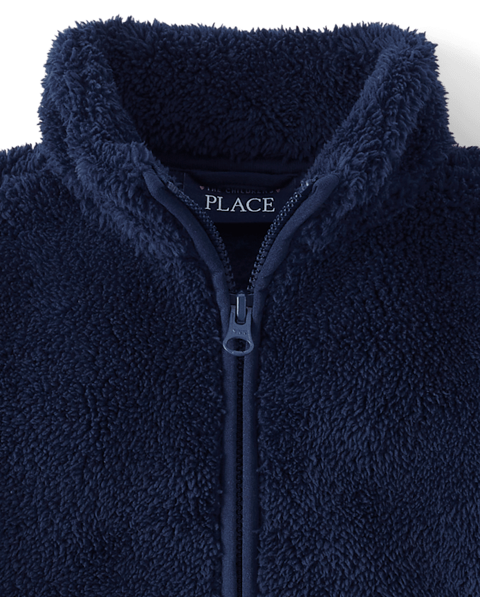 Toddler Girls Heavyweight Sherpa Zip Up Jacket