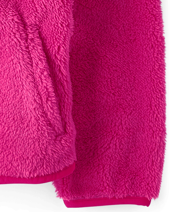 Toddler Girls Heavyweight Sherpa Zip Up Jacket