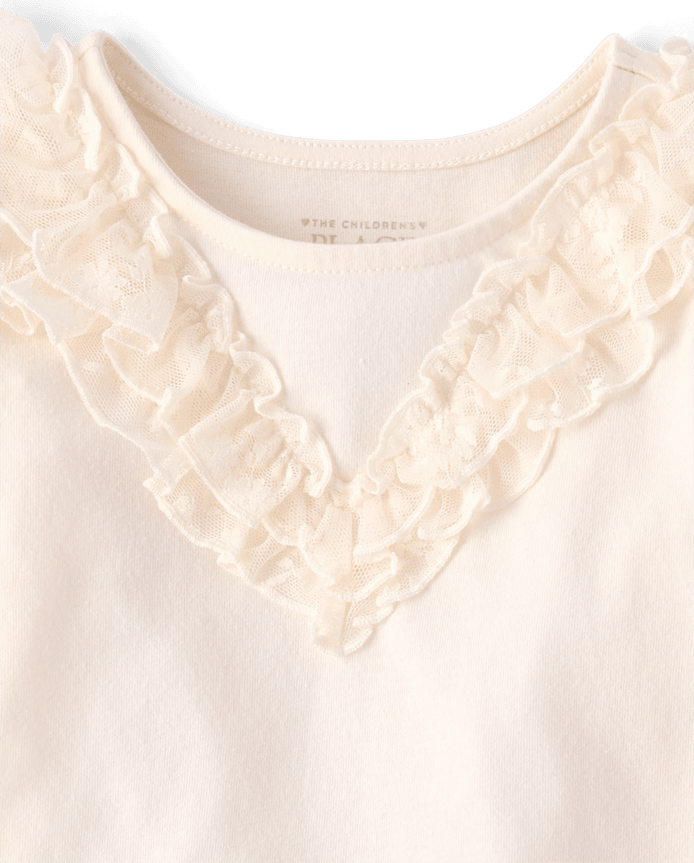 Toddler Girls Lace Ruffle Top