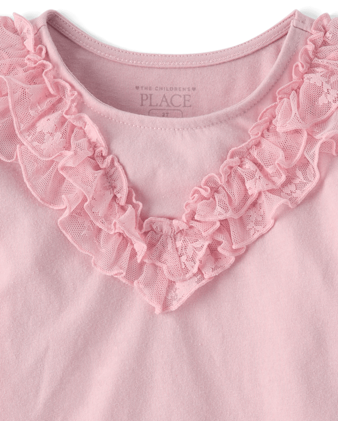 Haut à volants en dentelle pour petite fille