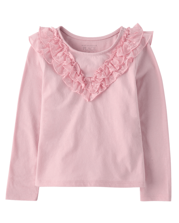 Toddler Girls Lace Ruffle Top