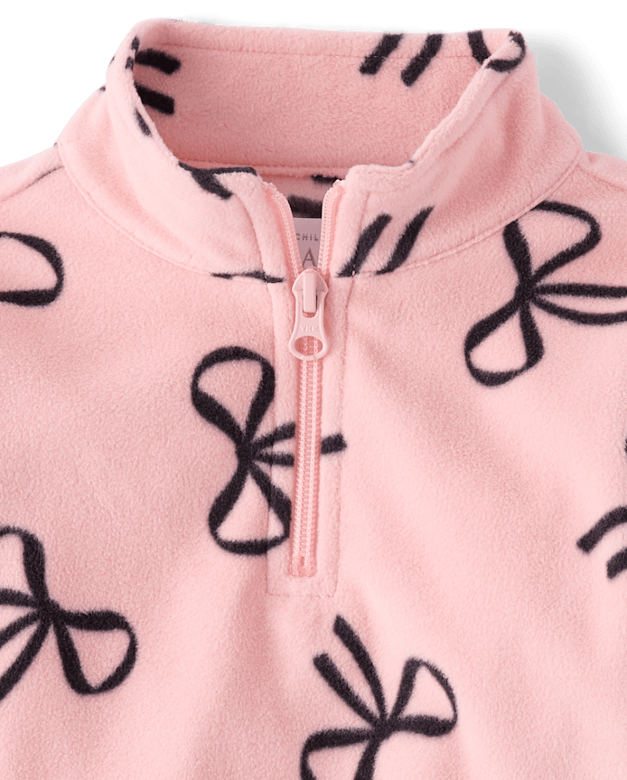 Toddler Girls Print Microfleece Half Zip Pullover