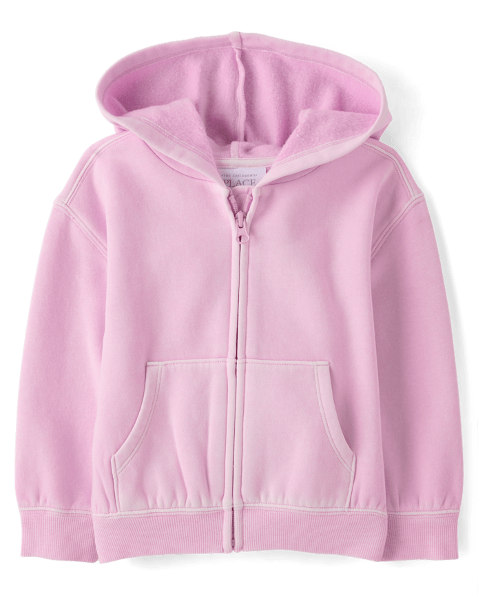 Sweat à capuche zippé en polaire de qualité supérieure teint pièce pour tout-petit