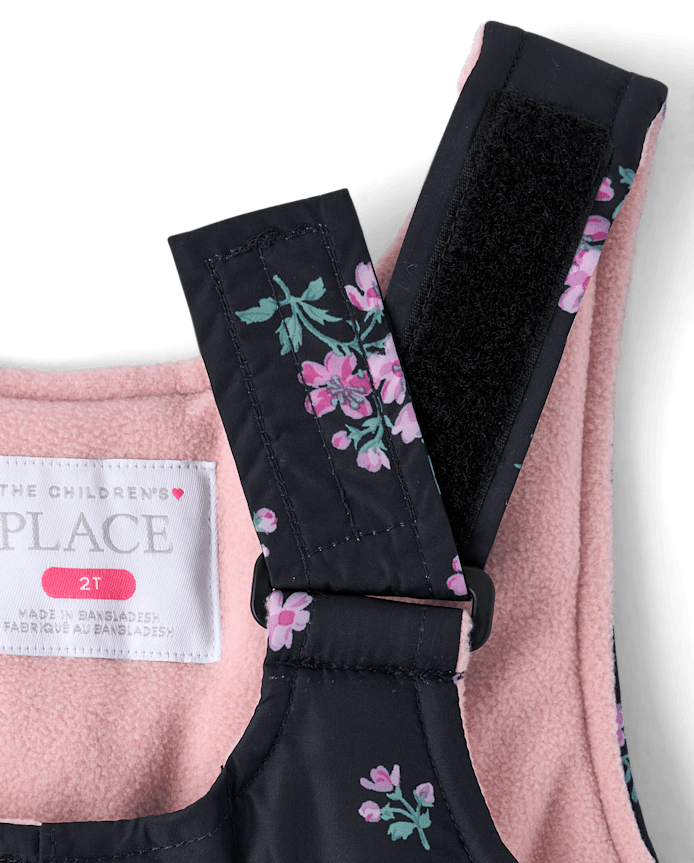 Toddler Girls Print Snow Overalls