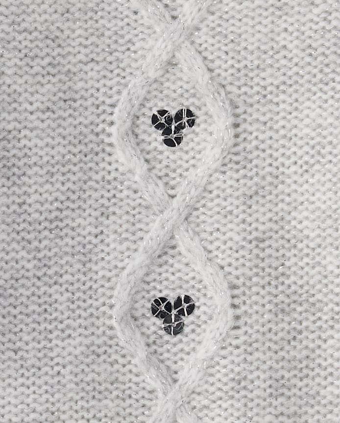 Toddler Girls Sequin Cable Knit Super Soft Sweater