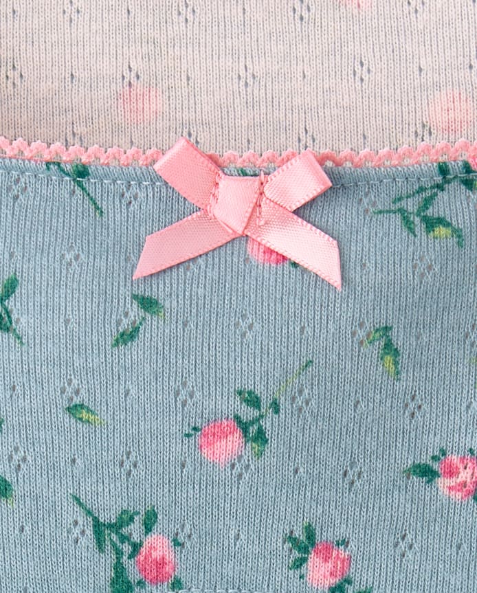 Haut pointelle fleuri pour fille