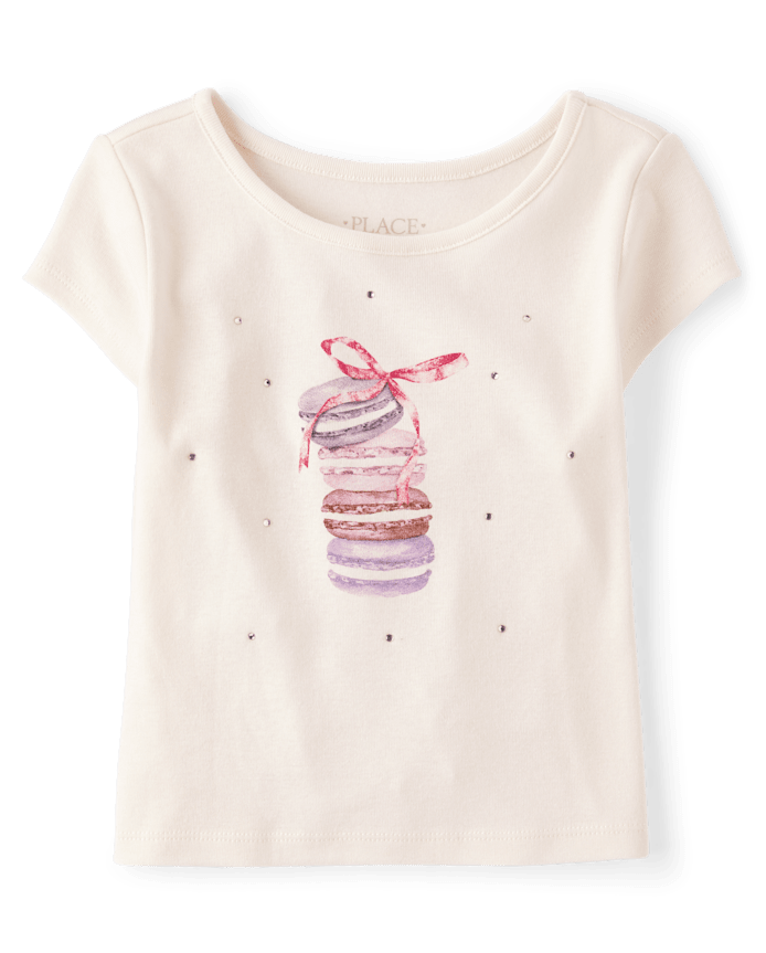 Girls Embellished Graphic Baby Tee