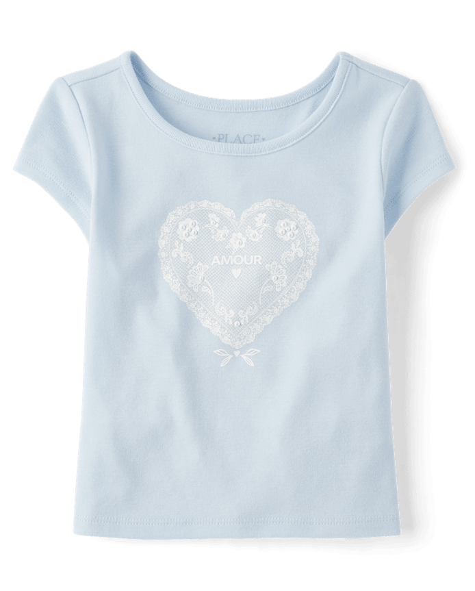 Girls Embellished Graphic Baby Tee