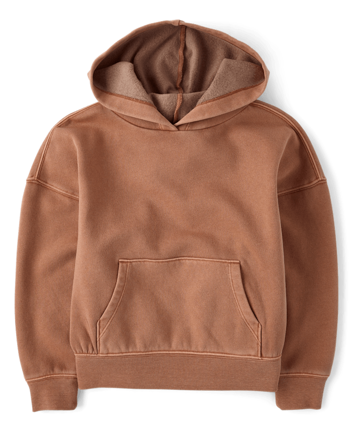 Girls Garment Dyed Premium Fleece Hoodie