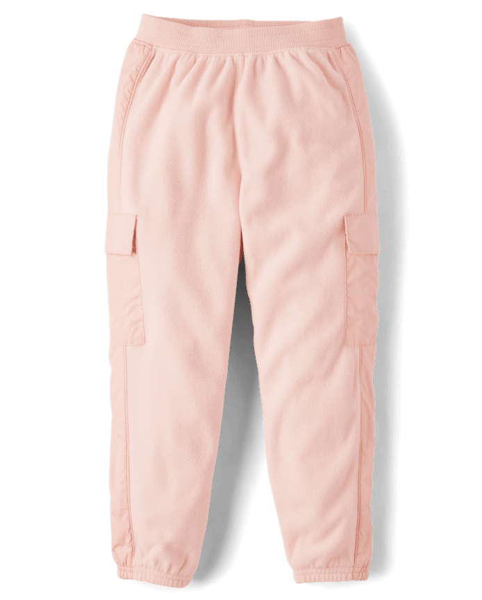 Girls Microfleece Cargo Jogger Pants