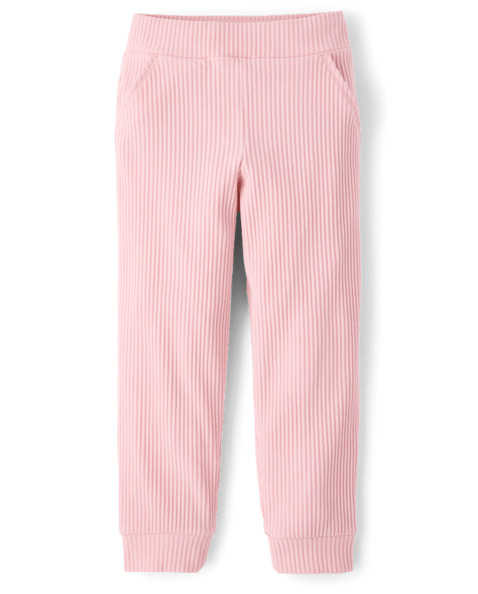 Girls Plush Rib Jogger Pants