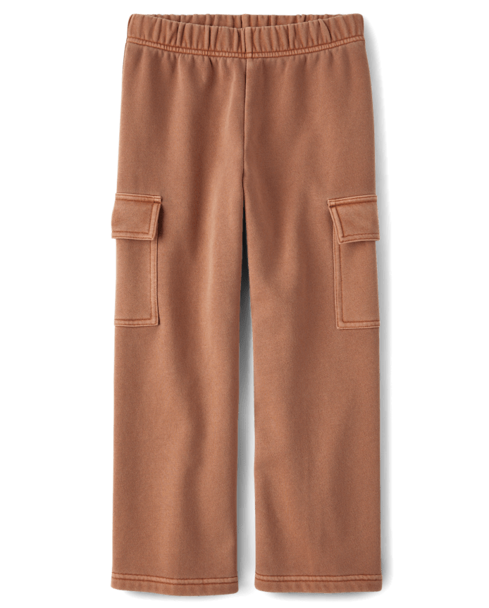Pantalon cargo ample en polaire teint pièce pour enfant
