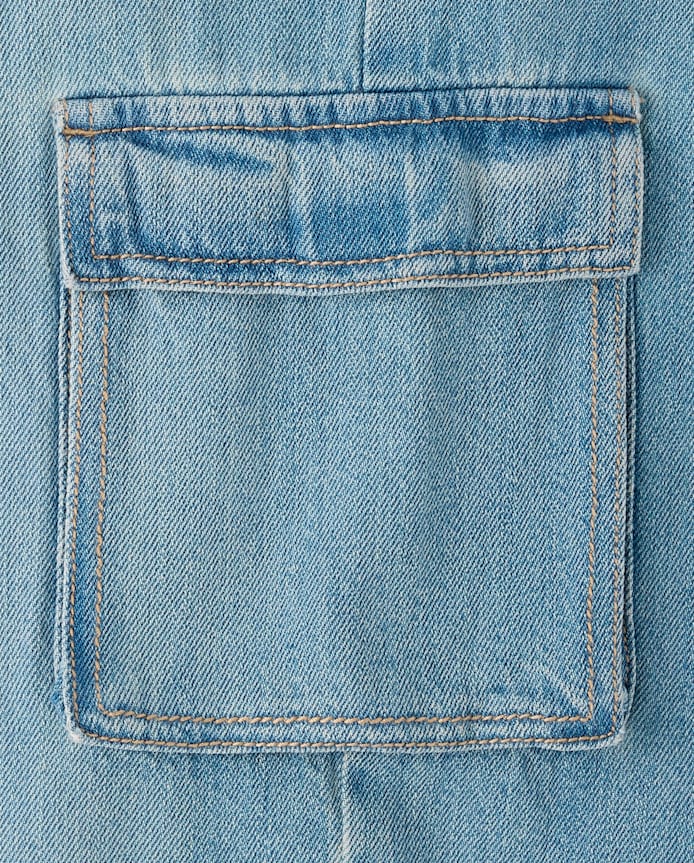 Girls Rhinestone Baggy Cargo Jeans