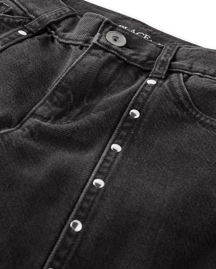 Jean ample à coutures cloutées pour fille