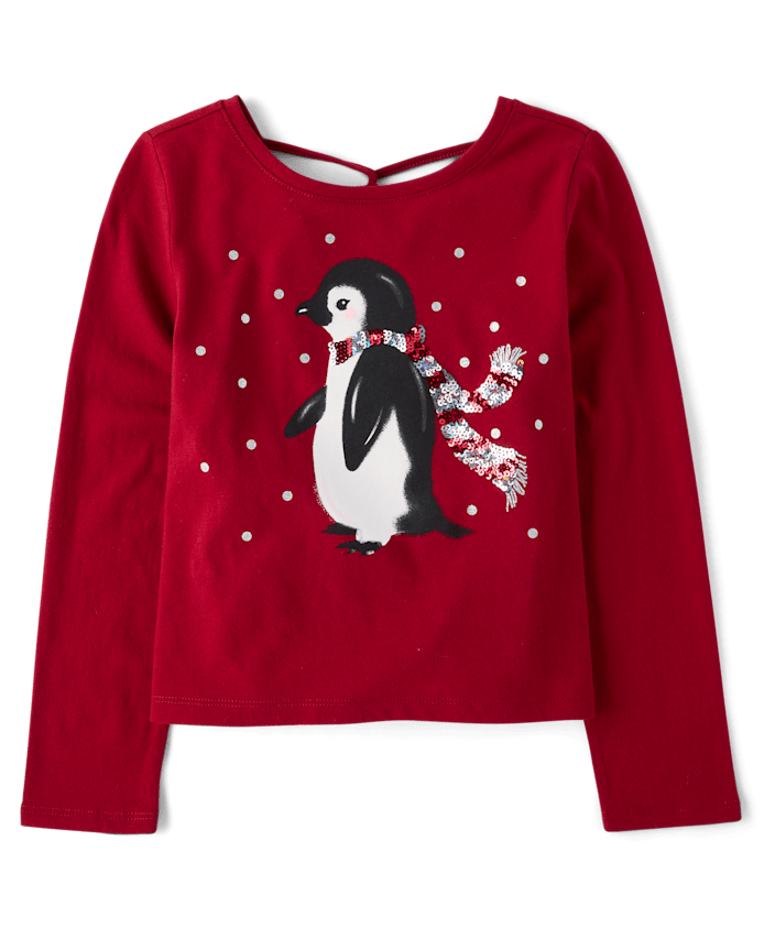 Girls Sequin Cross Back Top