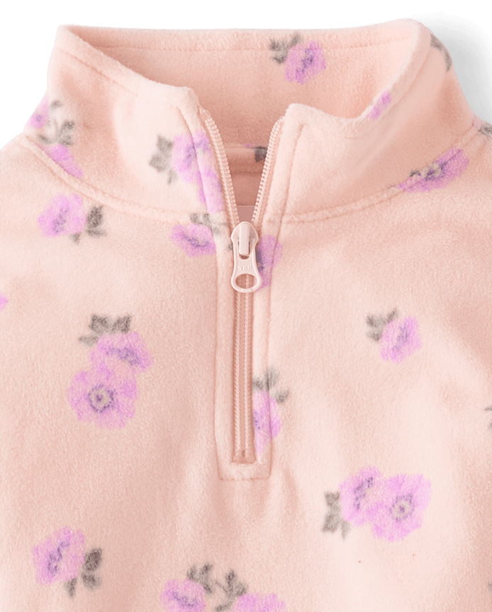 Girls Print Microfleece Half Zip Pullover