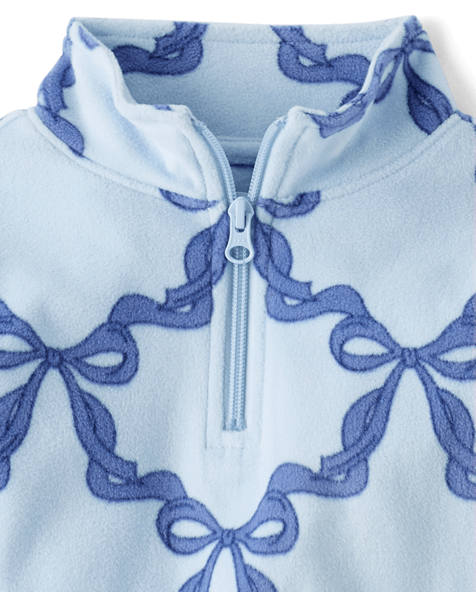 Girls Print Microfleece Half Zip Pullover