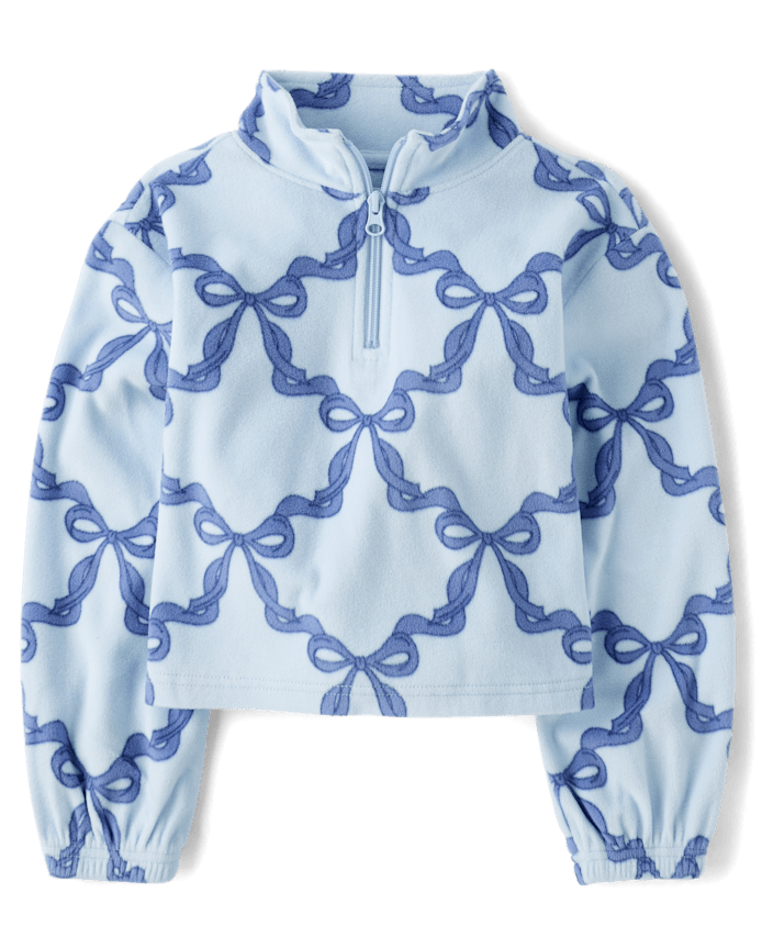 Girls Print Microfleece Half Zip Pullover