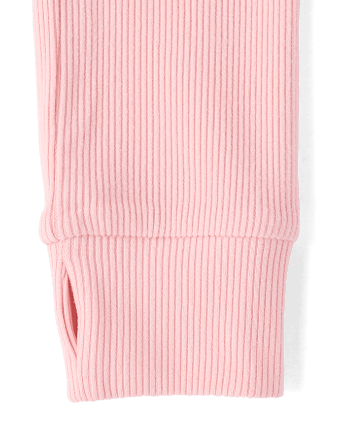 Girls Sueded Rib Henley Top