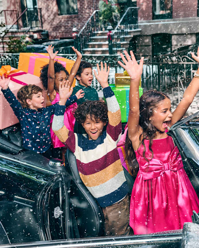 Robe évasée et ajustée en satin avec nœud surdimensionné pour fille