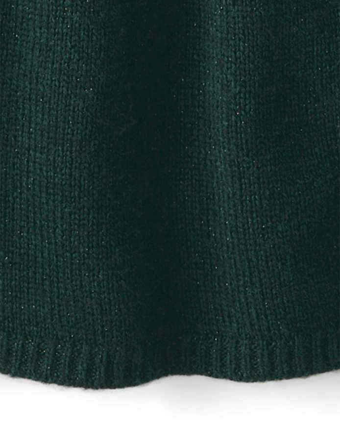 Girls Faux Pearl Cable Knit Sweater Dress