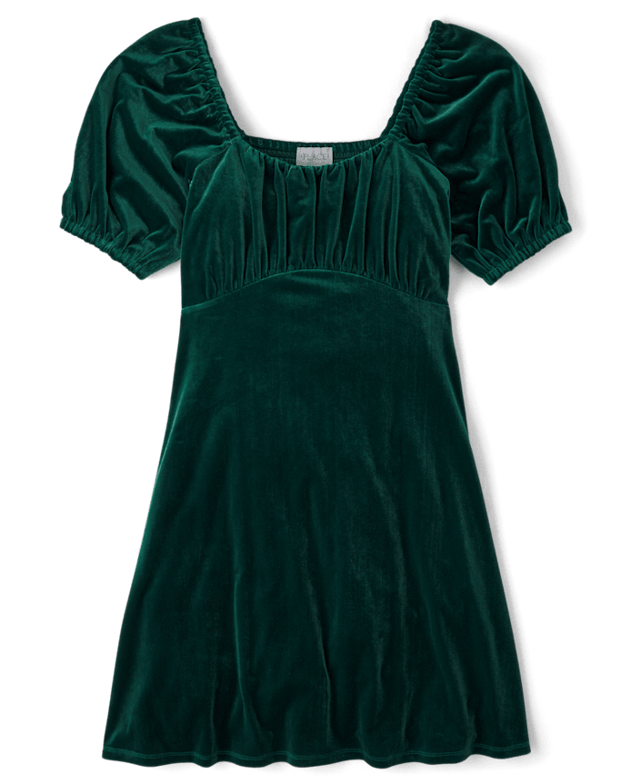 Womens Matching Family Velour A-Line Dress
