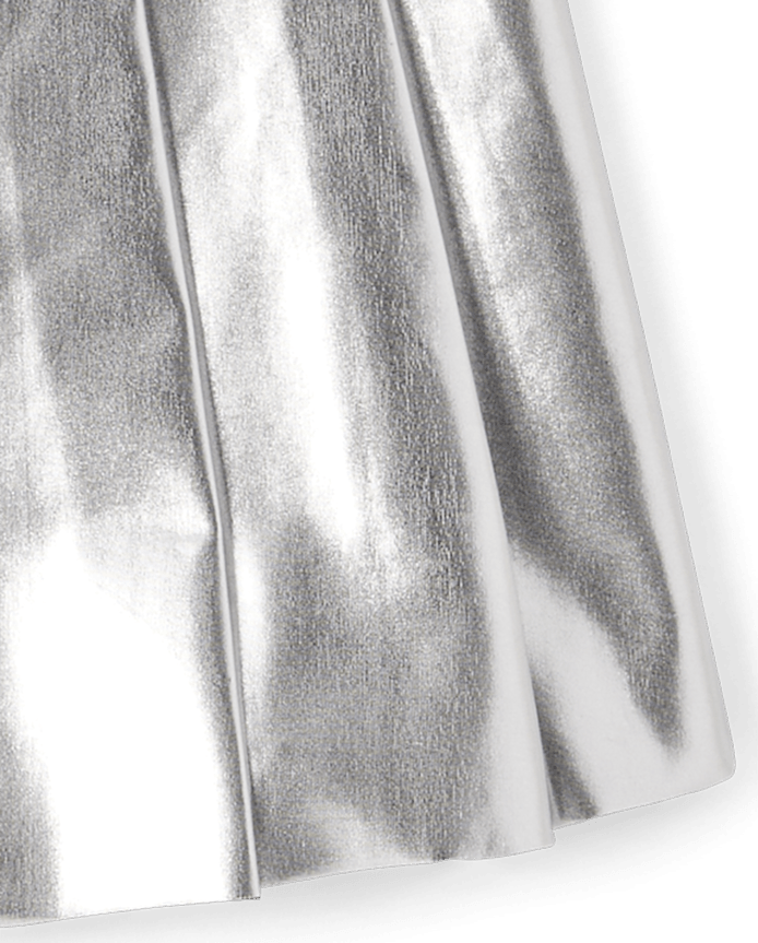 Girls Metallic Pleated Skirt