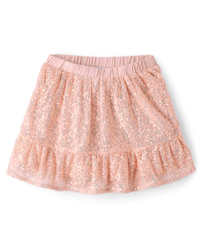 Girls Sequin Tiered Skirt