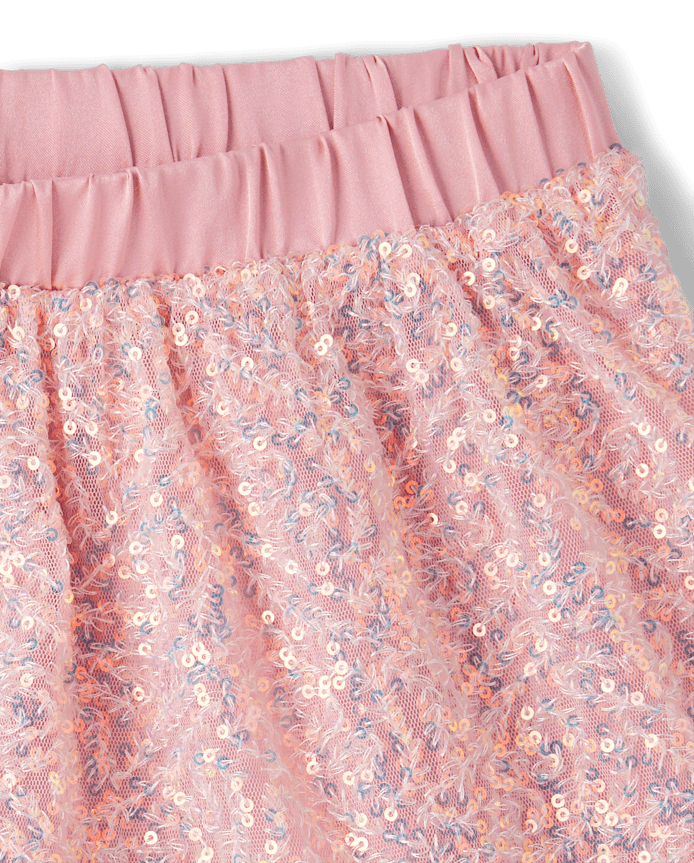 Girls Sequin Tiered Skirt
