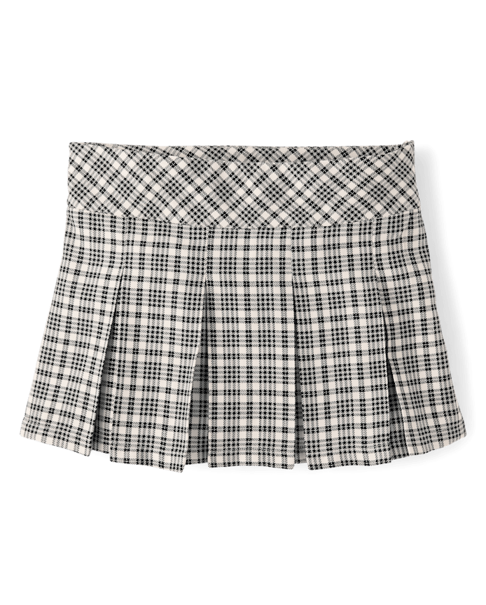 Tween Girls Plaid Pleated Skort