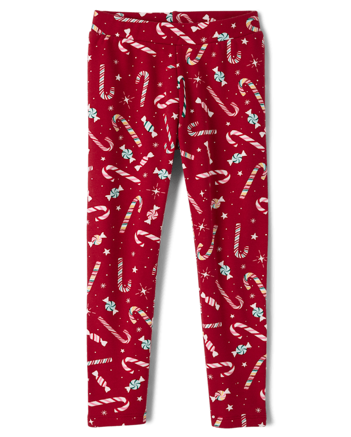 Leggings d'hiver chauds pour filles, motif canne à sucre