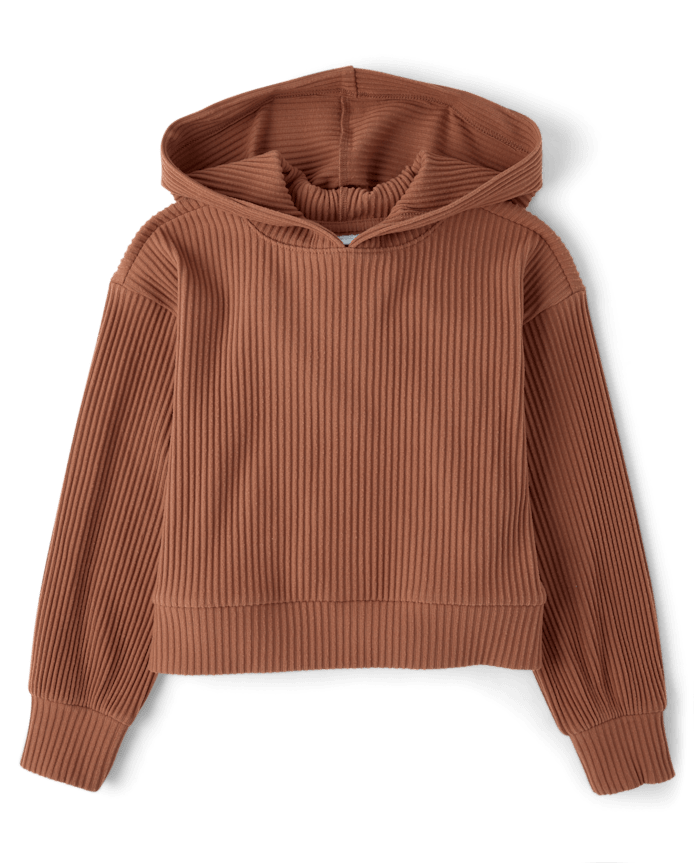 Girls Plush Rib Hoodie