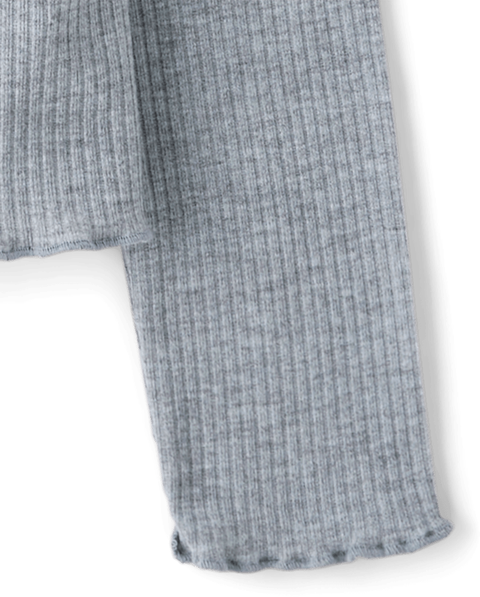 Girls Ribbed Lettuce Top