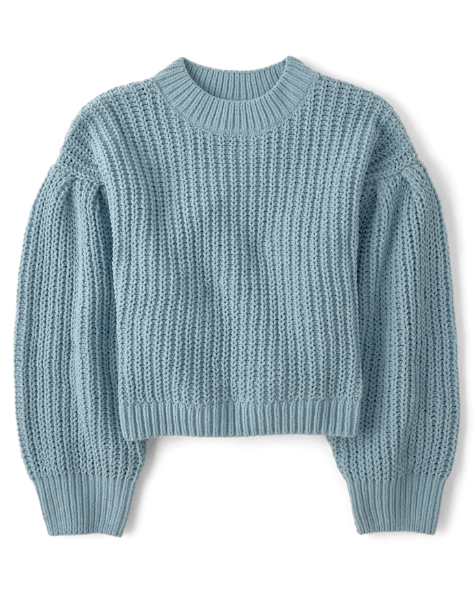 Girls Shaker Stitch Chenille Sweater