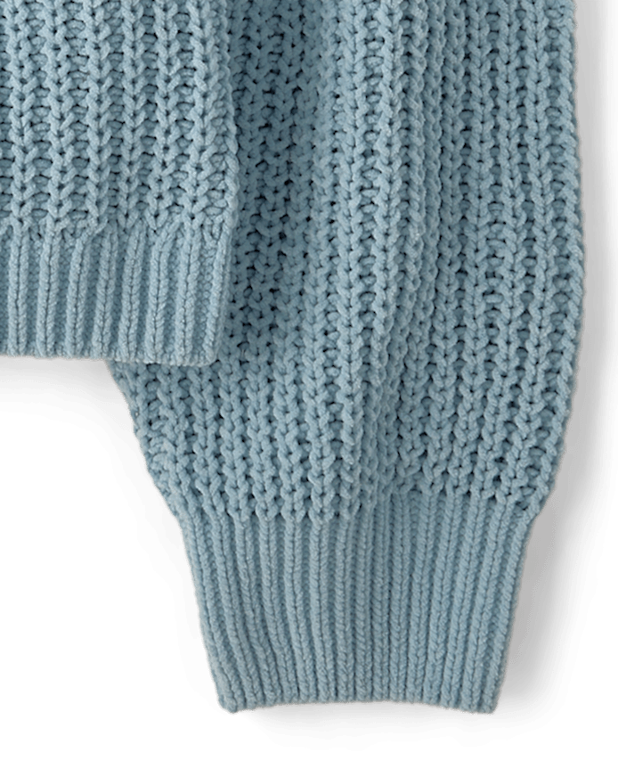 Girls Shaker Stitch Chenille Sweater