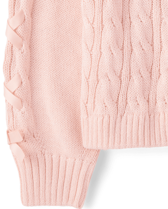 Girls Ribbon Cable Knit Sweater