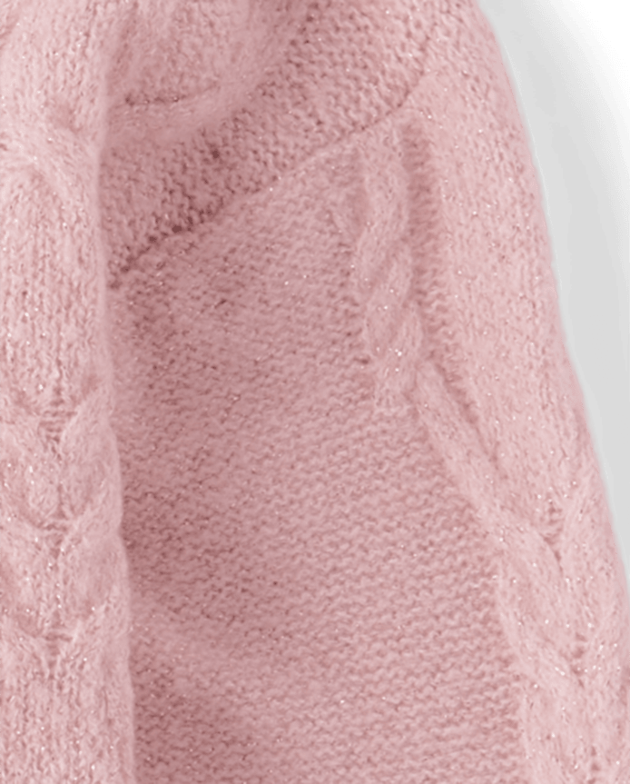 Girls Cable Knit Cropped Chunky Sweater