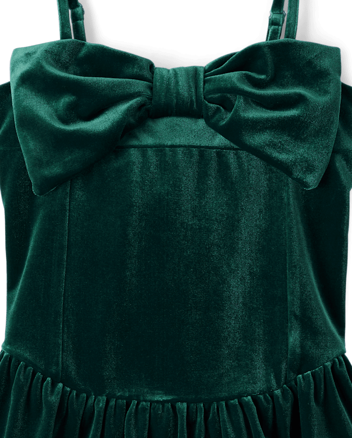 Tween Girls Bow Velour Dress