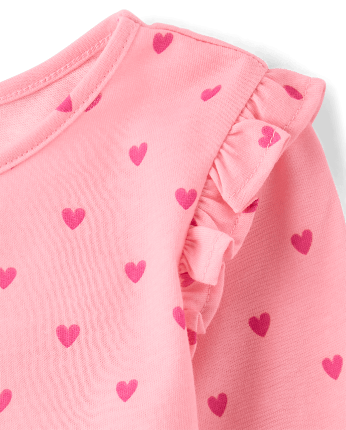 Toddler Girls Heart Bow Peplum 2-Piece Outfit Set