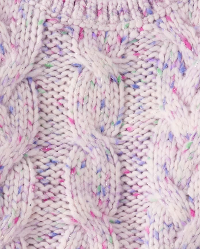 Toddler Girls Rainbow Cable Knit Sweater