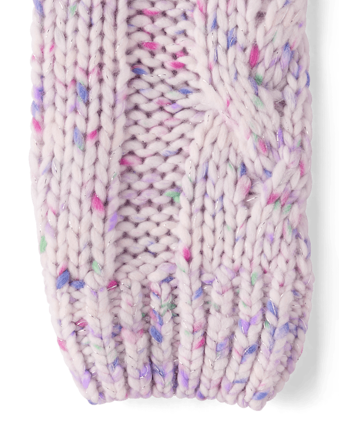 Toddler Girls Rainbow Cable Knit Sweater