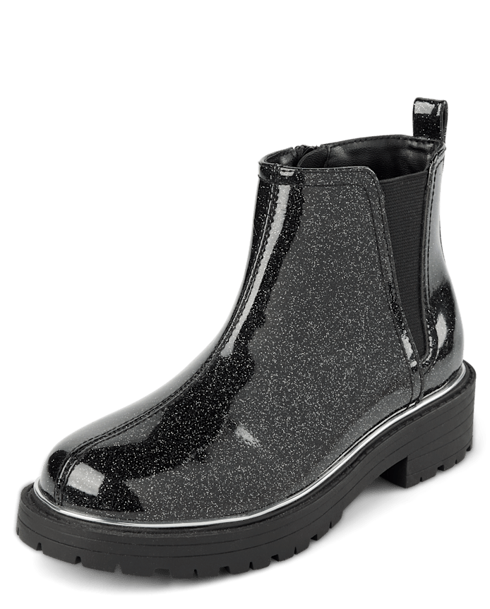 Girls Glitter Chelsea Boots