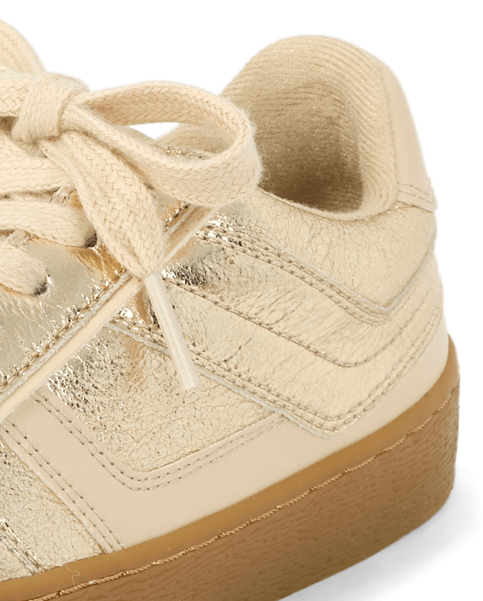 Girls Metallic Platform Low Top Sneakers