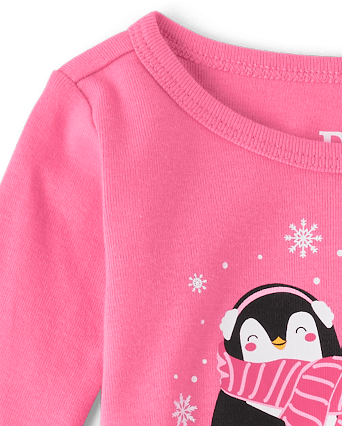 Pyjama en coton ajusté pingouin pour bébés et petites filles