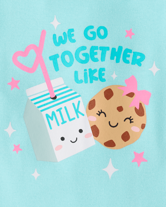 Baby And Toddler Girls Milk Cookies Snug Fit Cotton Pajamas